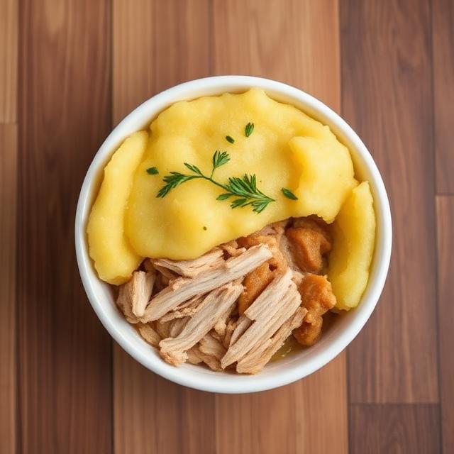 Pastel de Pollo con Puré de Zanahoria Amarilla